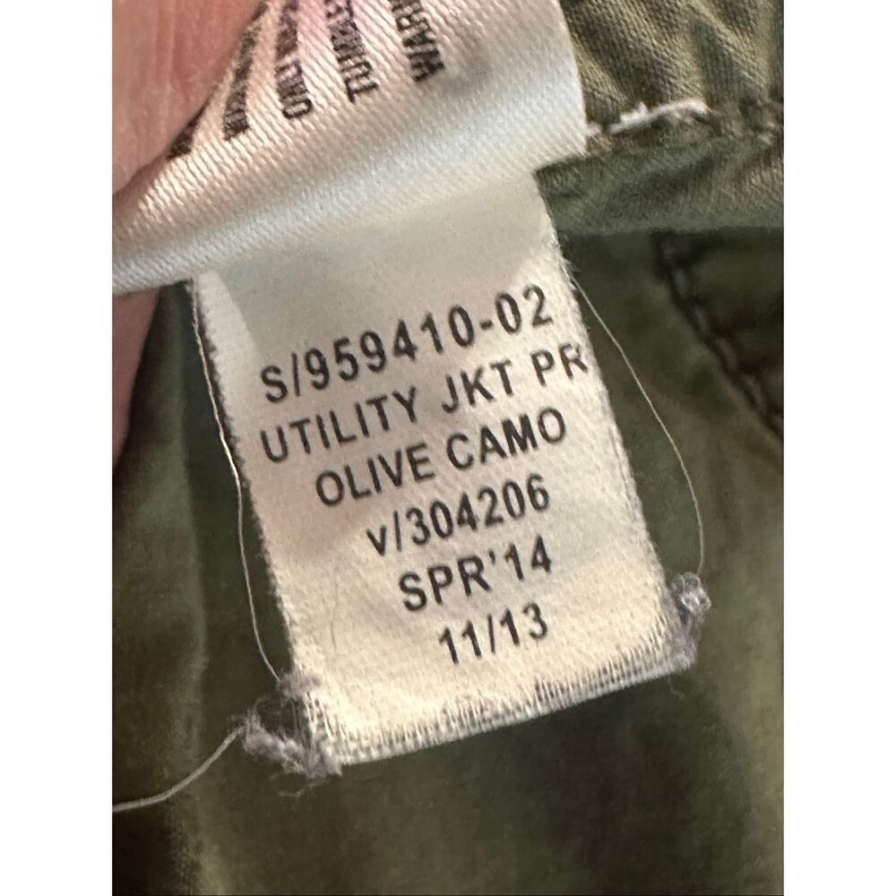 GAP Women's Size Large Olive Green Camo Utility Jacket Coat Multi Pockets Zip - Picture 4 of 7